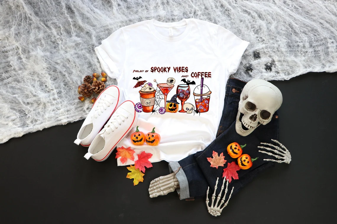 Fueled By Spooky Vibes And Coffee 2022 Shirt