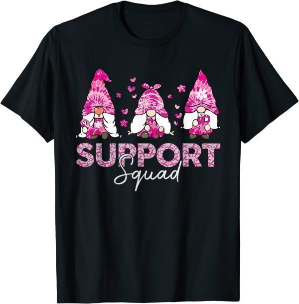 Gnome Support Squad Breast Cancer Awareness Pink Tie Dye Classic Shirt