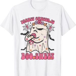 Groovy Breast Cancer Is Boo Sheet Halloween Pink Ribbon 2022 Shirt