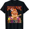 Groovy Music Teacher Back To School Vintage Retro Hippie T-Shirt