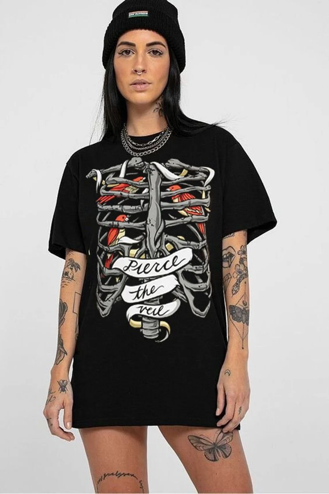 Halloween 2022 Pierce The Veil Bird Rib Cage Girls Shirt