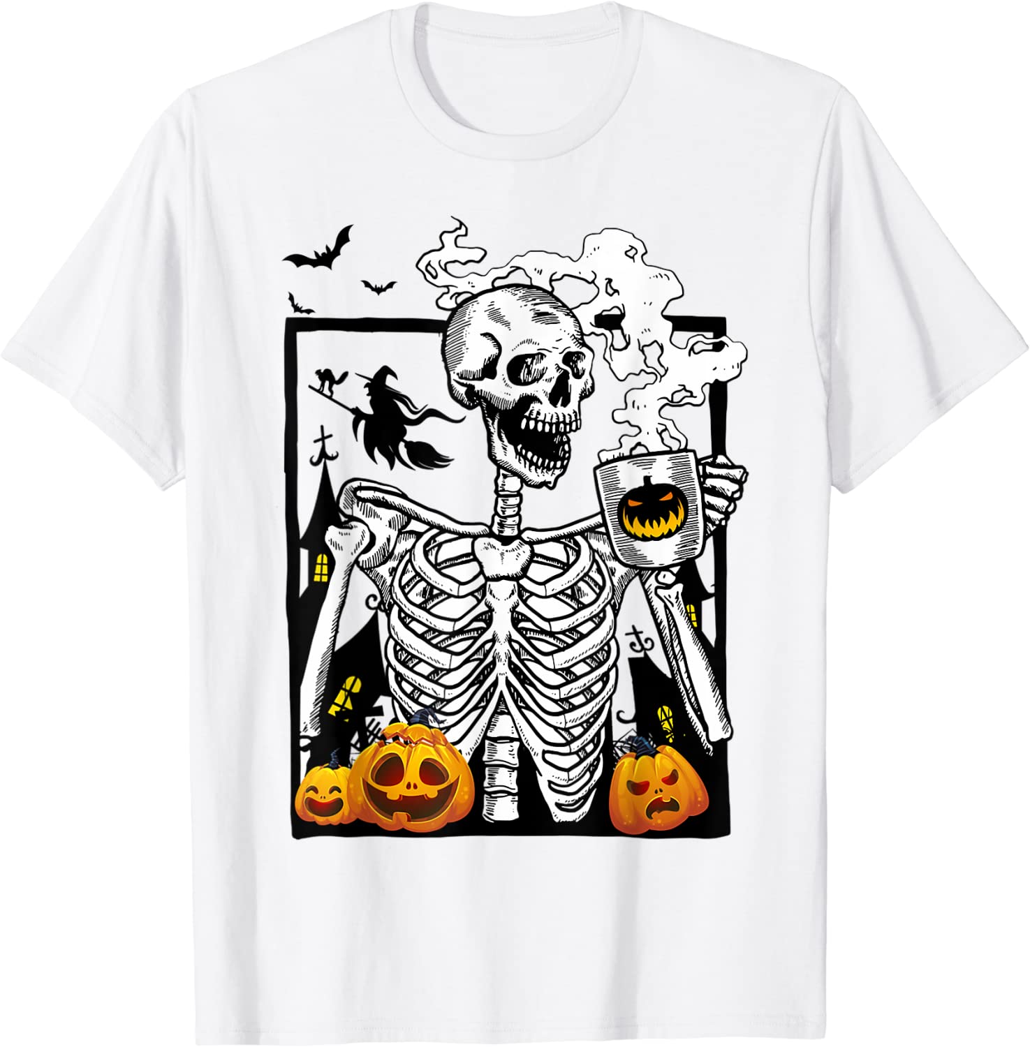 Halloween 2022 Skeleton Drinking Coffee Halloween 2022 Shirt