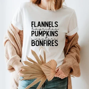 Halloween Flannels Hayrides Pumpkins Sweaters Bonfires Classic Shirt