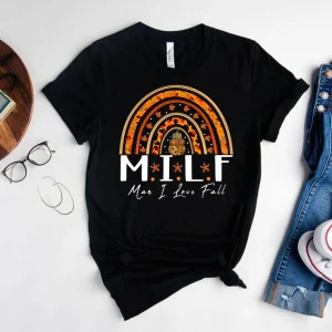 Halloween Milf Man I Love Fall Rainbow 2022 Shirt
