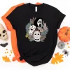 Halloween Scream, Jason, Michael Myers, Horror movie Floral Classic shirt