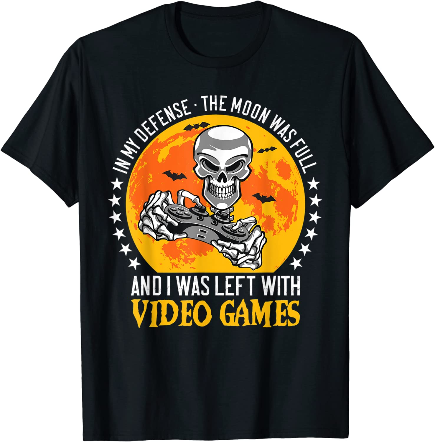 Halloween Skeleton Video Gamer Controllers T-Shirt