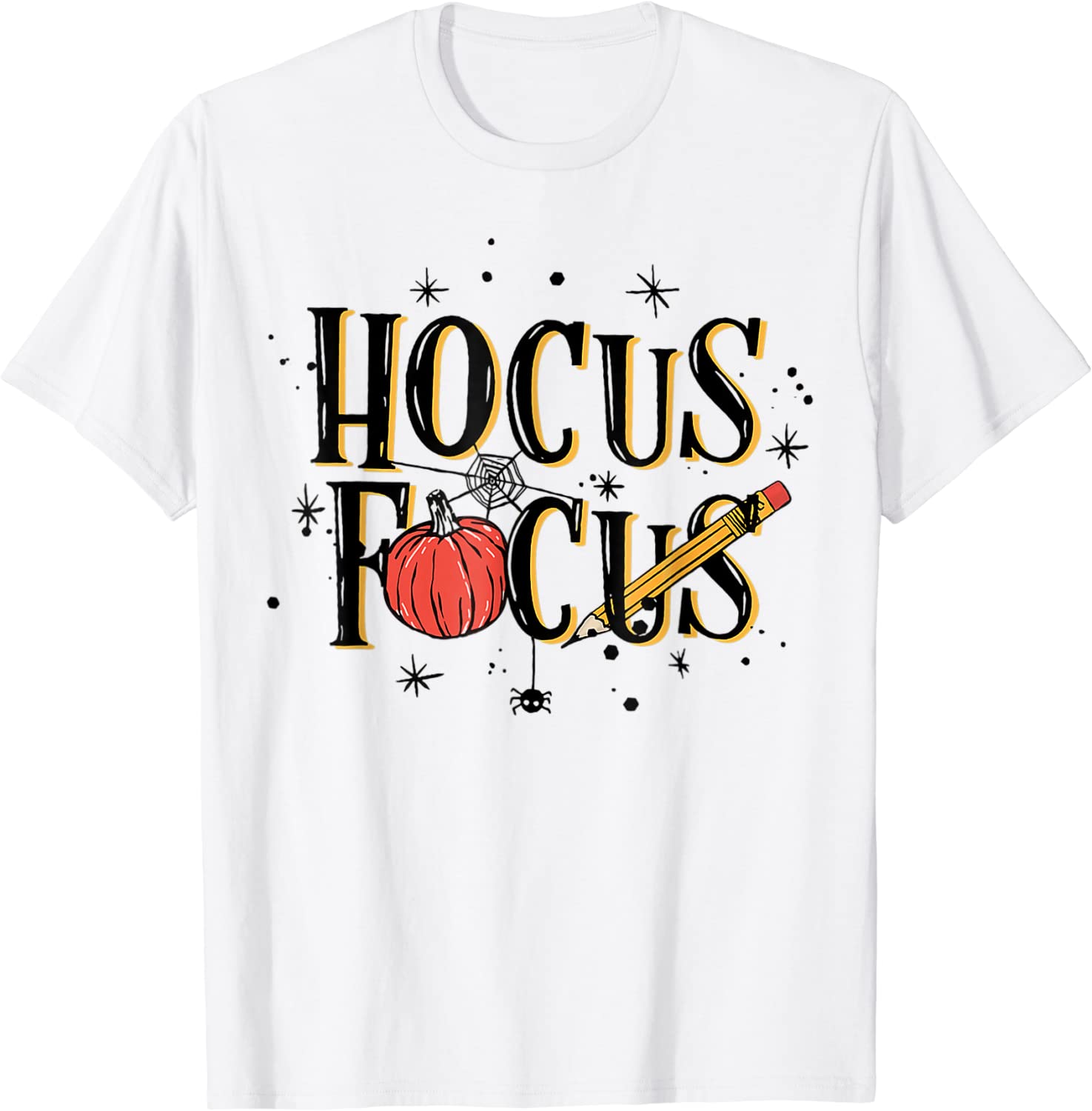 Halloween Teacher Hocus Focus Pumpkin Spooky Season Tee Shirt