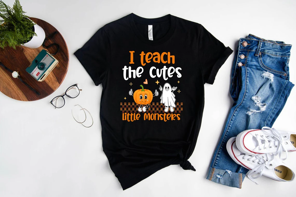 Halloween Teacher, I Teach The Cutest Little Monsters 2022 Shirt