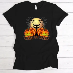 Halloween Trick or Treat, Black Cat and Pumpkins 2022 Shirt