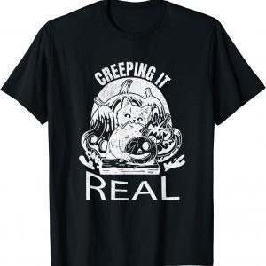 Halloween Witch Pumpkin Carving Cat Classic Shirt