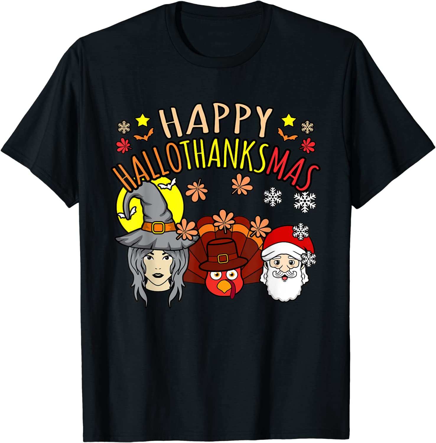 Happy Hallothanksmas Halloween Gnomes Thanksgiving Christmas 2022 Shirt