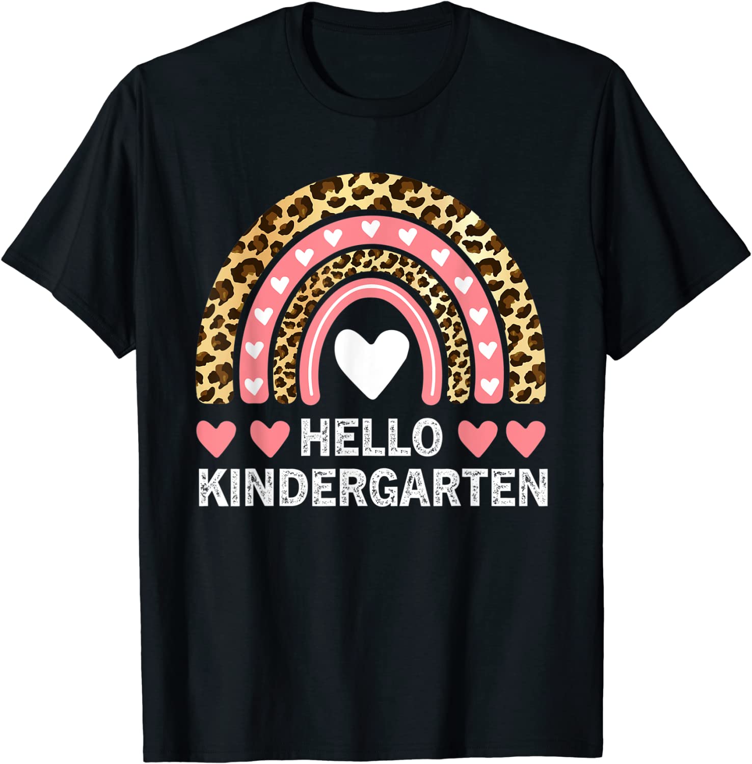 Hello Kindergarten Leopard Rainbow Teachers Back to School 2022 Shirt