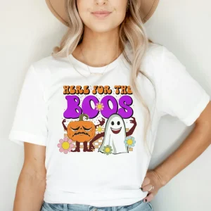 Here For The Boos Cartoon Halloween 2022 Shirt