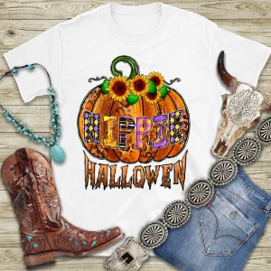 Hippie Halloween Pumpkin Classic Shirt