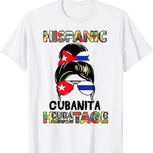 Hispanic Heritage Month Cuba Cubanita Cuban Flag T-Shirt