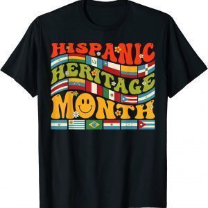 Hispanic Heritage Month Latino Countries Flag Retro Groovy 2023 Shirt