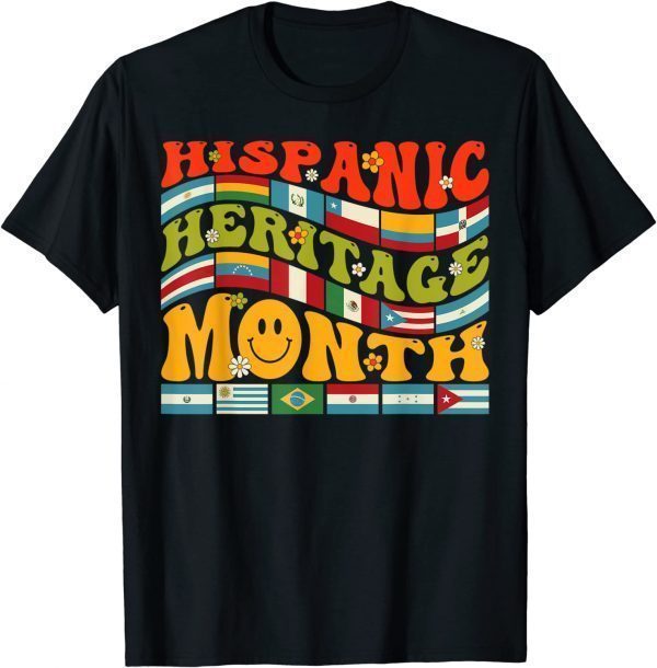 Hispanic Heritage Month Latino Countries Flag Retro Groovy 2023 Shirt Teeducks 7534