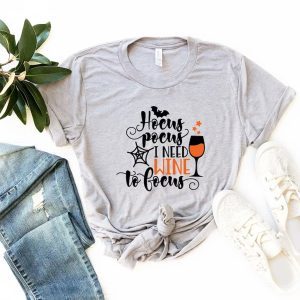 Hocus Pocus I Need Wine To Focus Halloween T-Shirt