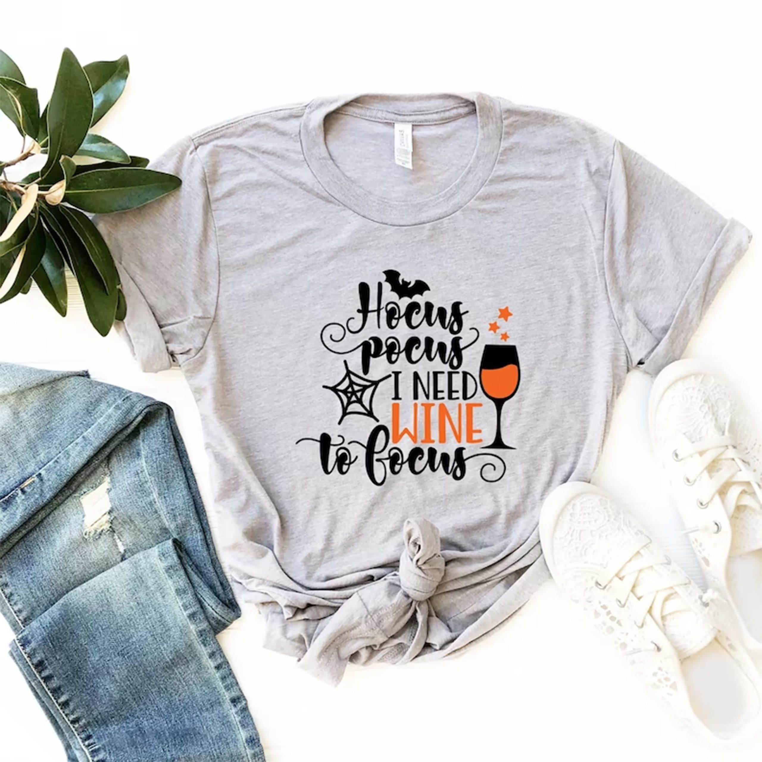 Hocus Pocus I Need Wine To Focus Halloween T-Shirt