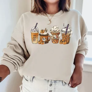 Horror Fall Coffee Skeleton Hallowwen 2022 Shirt