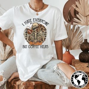 I Hate Everyone But Coffee Helps Halloween 2022 Shirt