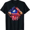 I Stand with Taiwan Flag American Flag support Taiwan T-Shirt