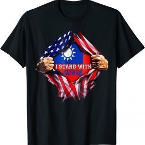 I Stand with Taiwan Flag American Flag support Taiwan T-Shirt