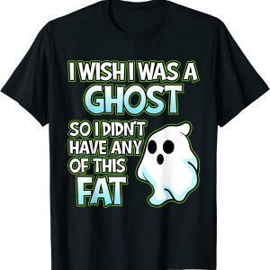 I Wish I Was A Ghost Halloween Skeleton Pumpkin Graphic T-Shirt