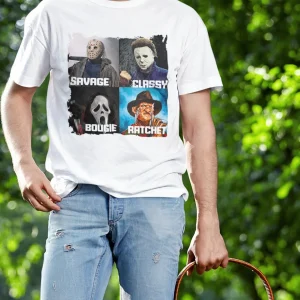 Jason Voorhees Michael Myers Freddy Krueger Ghost horror characters Halloween Classic Shirt