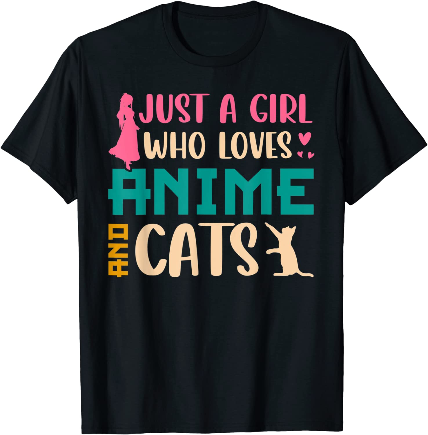 Just A Girl Who Loves Anime and Cats Japanese Classic Shirt