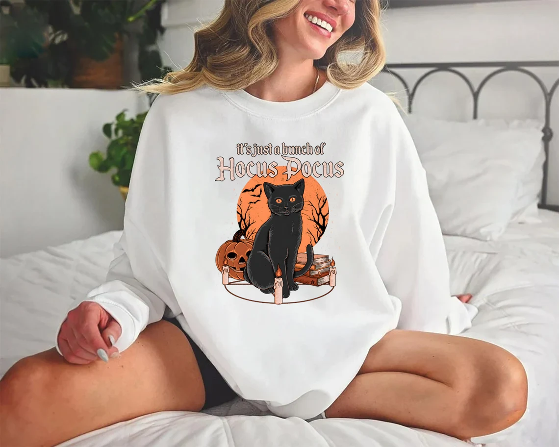 Just a Bunch of Hocus Pocus Black Cat Halloween 2022 Shirt