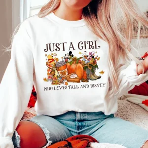 Just a Girl Who Loves Fall and Disney Hallowen 2022 Shirt