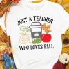Just a Teacher Who Loves Fall Halloween 2023 Shirt