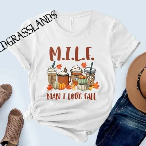 MILF Man I Love Fall, Fall Coffee Pumpkin Halloween Classic Shirt