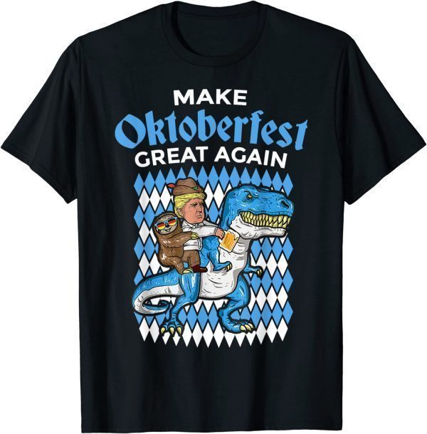 Make Oktoberfest Great Again Trump Sloth T Rex 2022 Shirt