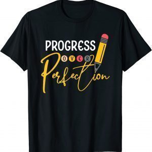 Motivational Progress Over Perfection back to School Teacher Classic Shirt