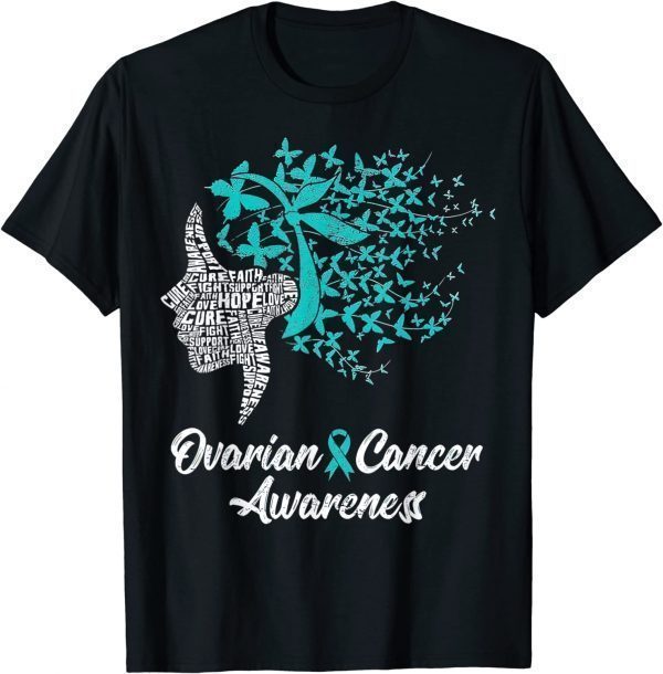 Ovarian Cancer Awareness Butterfly Teal Ribbon 2022 Shirt