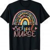 School Nurse Boho Rainbow Leopard Nurse Week 2022 Tee Shirt