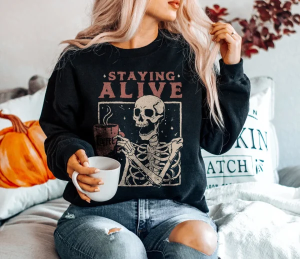 Staying Alive Coffee Halloween 2022 Shirt