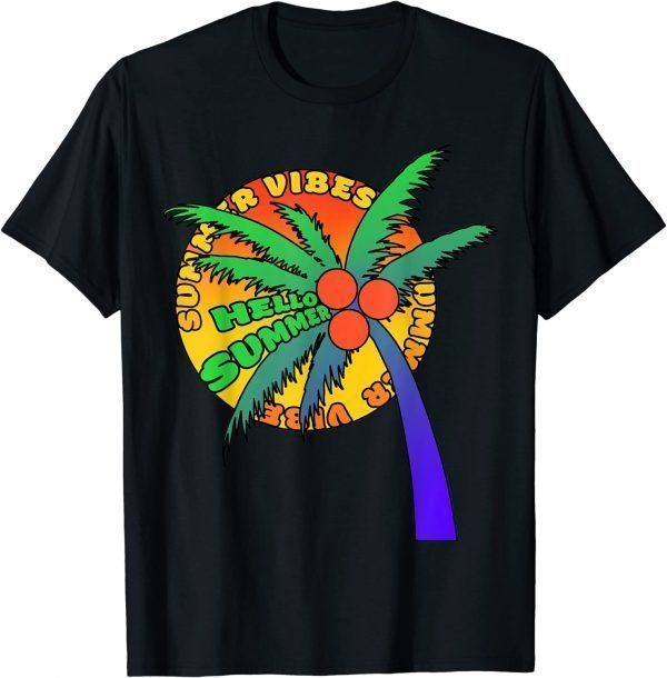Summer Vibes Hot Summer Beach Palm Tree T-Shirt