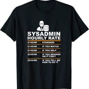 Sysadmin Hourly Rate Tech Support Helpdek Classic Shirt