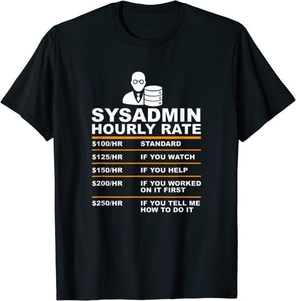 Sysadmin Hourly Rate Tech Support Helpdek Classic Shirt