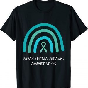 Teal Rainbow Ribbon - Myasthenia Gravis Awareness Support Classic Shirt