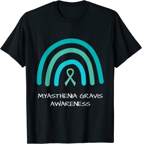 Teal Rainbow Ribbon - Myasthenia Gravis Awareness Support Classic Shirt