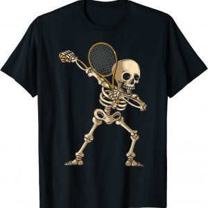 Tennis Dabbing Skeleton Tennis with Racket Halloween Costume Classic Shirt