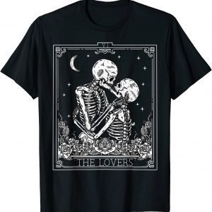 The Lovers Vintage Tarot Card Astrology Skull Horror Occult 2023 Shirt