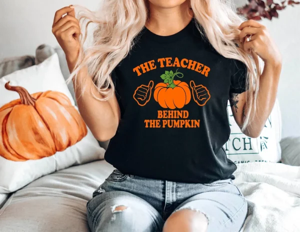 The Teacher Behind the Pumpkin Halloween 2023 Shirt