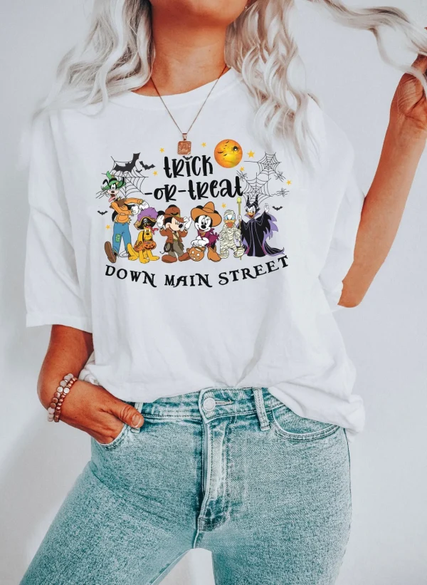Trick or Treat Down Main Street Halloween Tee Shirt