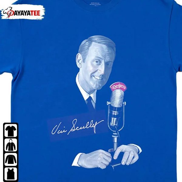 Vin Scully Microphone Vin Scully Los Angeles Dodgers Baseball Classic Shirt