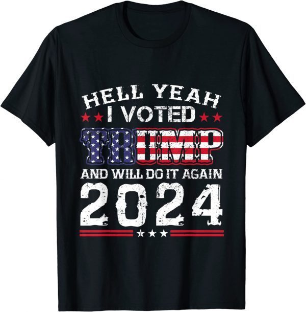 Vintage Trump 2024 Us Flag I Voted for Trump 2024 Election Classic Shirt
